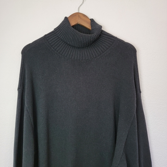 MISA Los Angeles Nastassja Cashmere-Blend Turtleneck Sweater Dress Black Medium - Picture 4 of 11